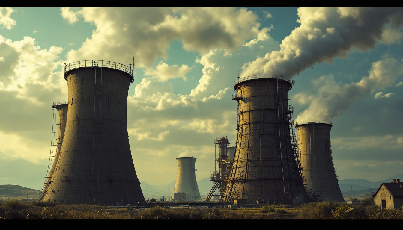 Infini Resources Ltd-I88-Cooling towers emitting steam under a cloudy sky.