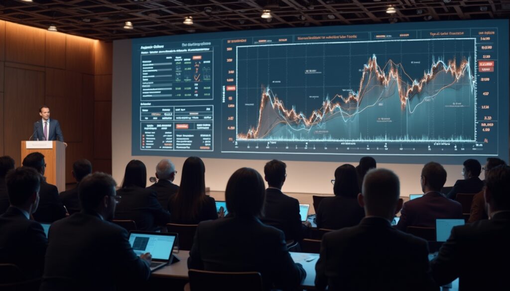 Conference presentation on copper price trends.