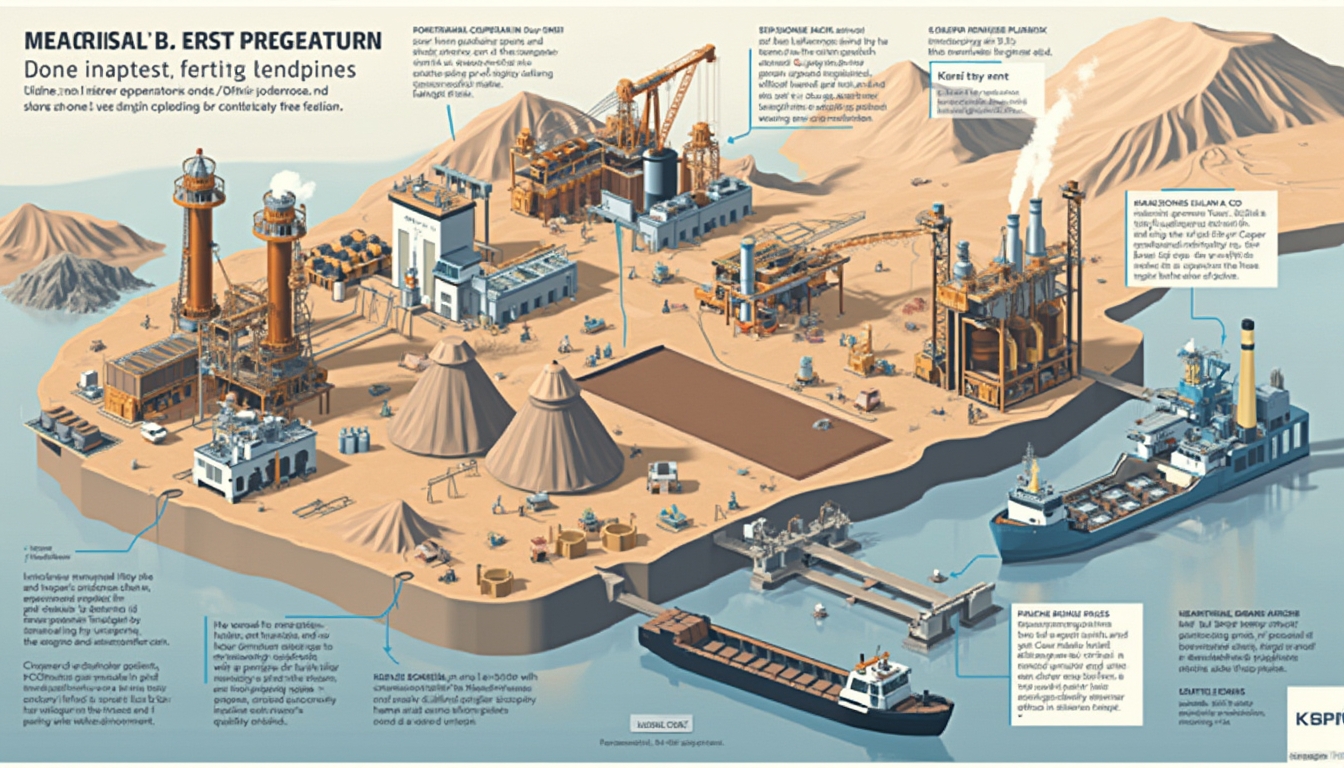 Mining facility illustrating copper export operations.