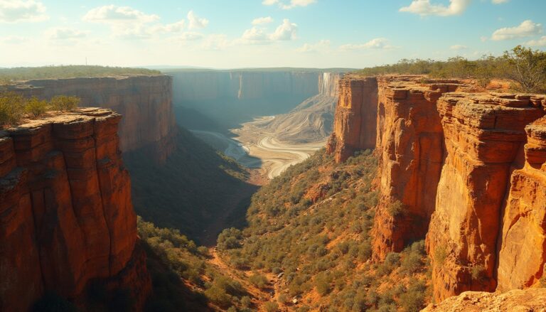 Scenic canyon landscape, Australian greenstone belts.