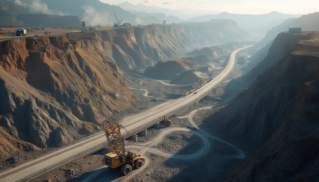 Onslow Mining Infrastructure: Expansive quarry operations.