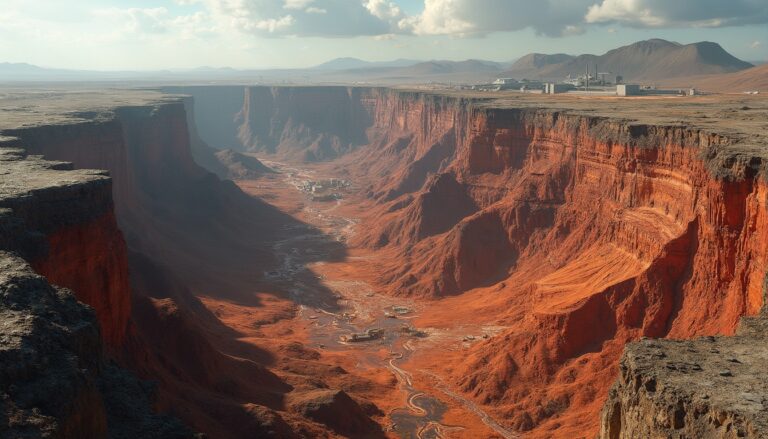 Vast canyon showcasing copper exploration landscape.