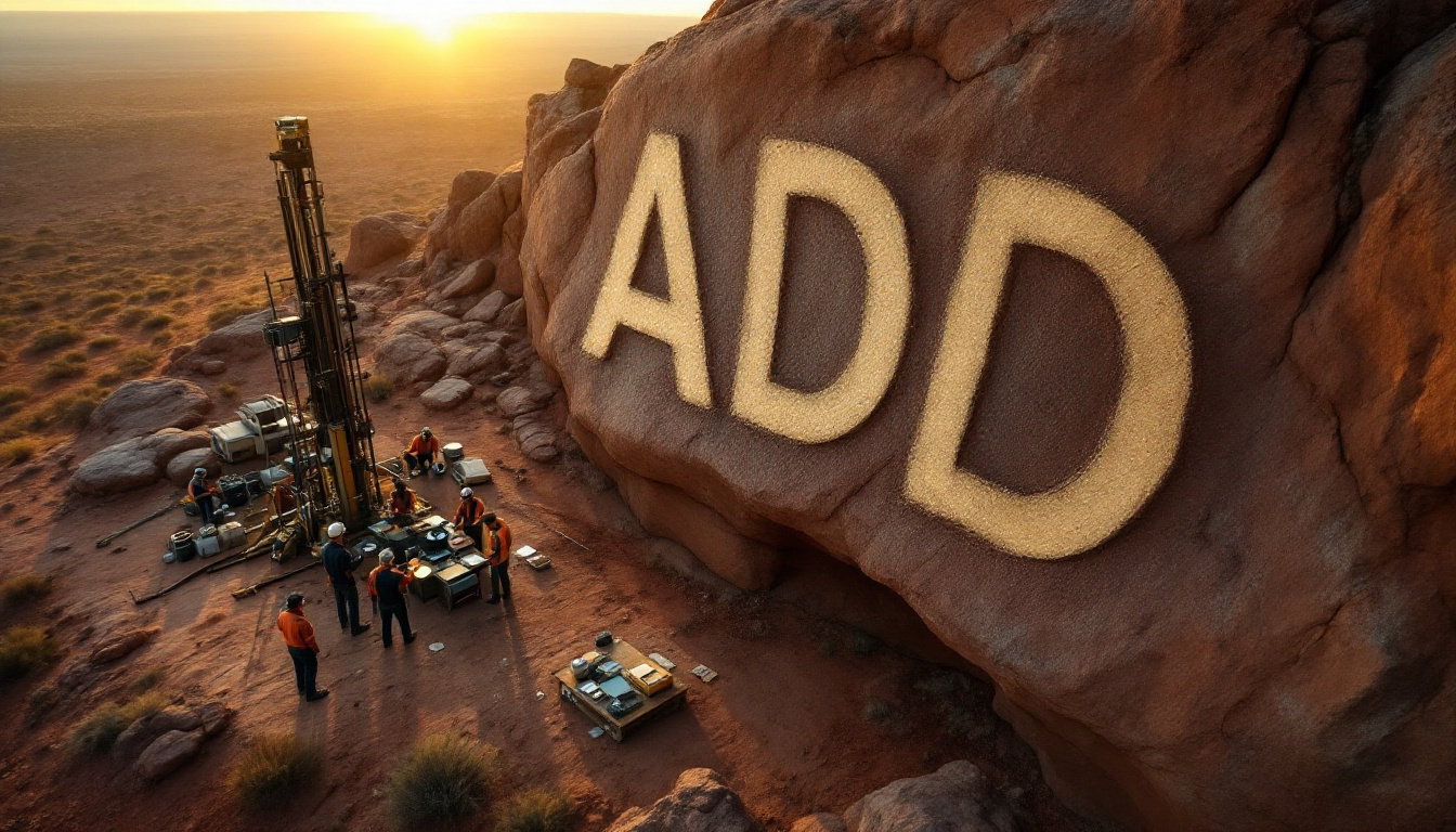 Adavale Resources Ltd-ADD-ADD carved in desert rock formation.