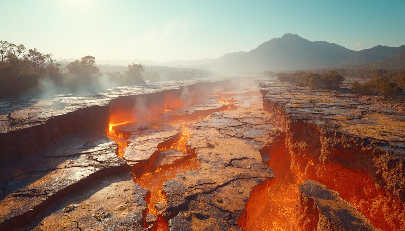 Burning Mountain's fiery underground coal fissures.