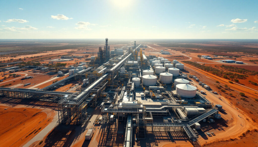 Aerial view of Australia's lithium facility.