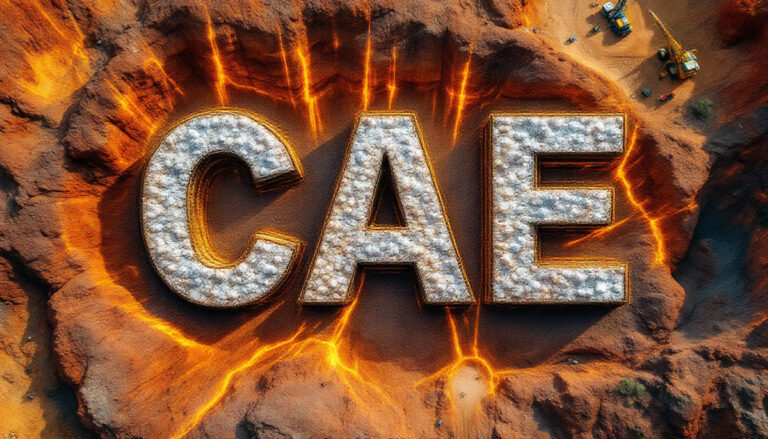 Cannindah Resources Ltd-CAE-CAE letters carved into fiery terrain.