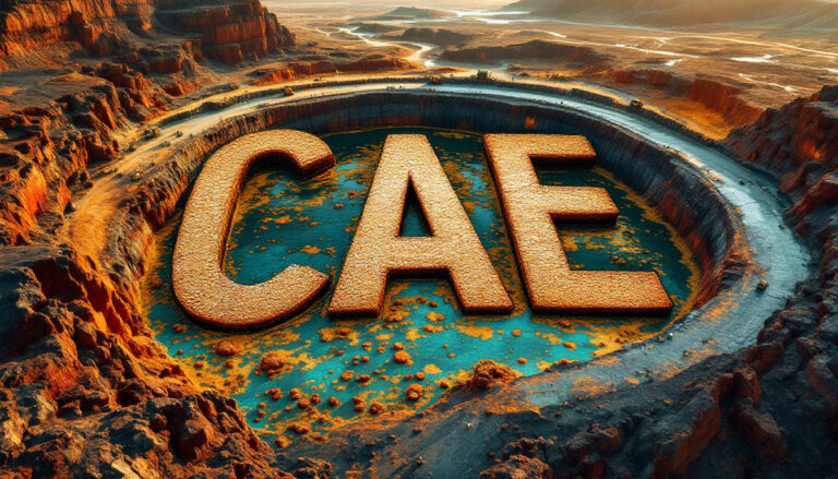 Cannindah Resources Ltd-CAE-CAE letters in a circular desert landscape.