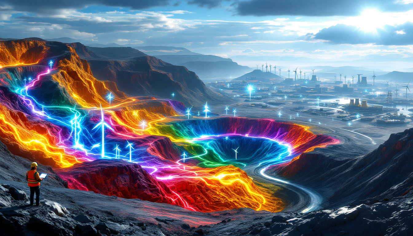 Vibrant landscape illustrating critical minerals and energy transition.