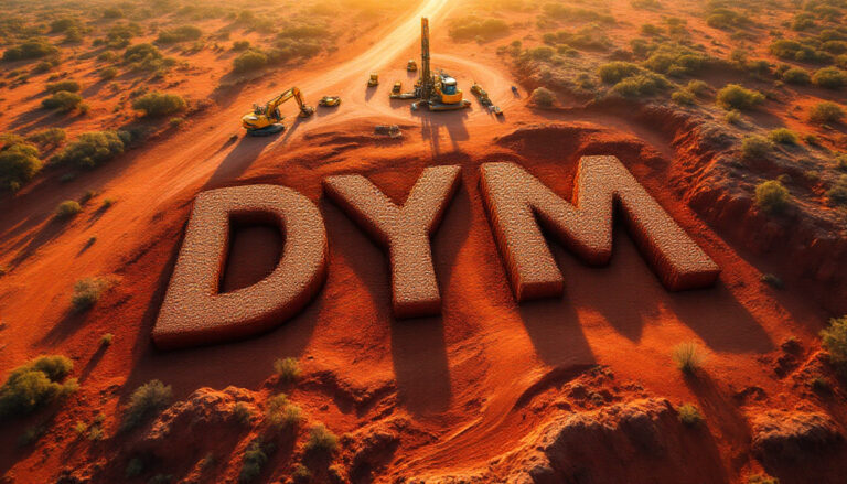Dynamic Metals Ltd-DYM-DYM: Large earth letters with machinery.