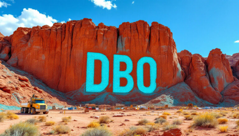 Diablo Resources Ltd-DBO-DBO letters on red rocky cliff.