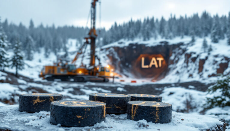 Latitude 66 Ltd-LAT-Winter landscape with construction equipment.