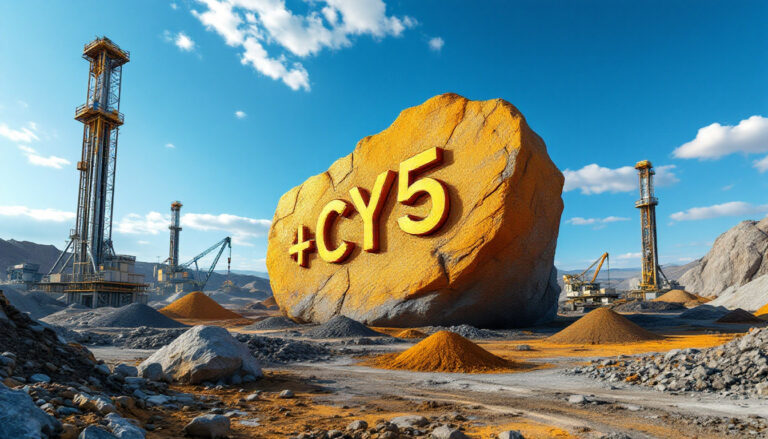 CYGNUS Metals Ltd-CY5-+CY5 displayed on large rock formation.