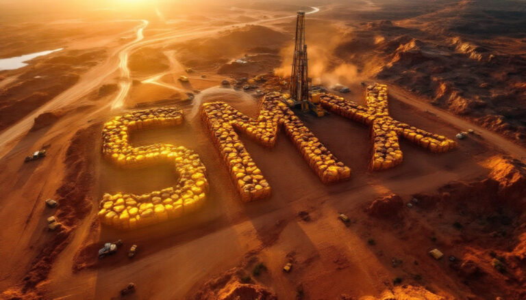Strata Minerals Ltd-SMX-SMX letters shaped with large rocks.