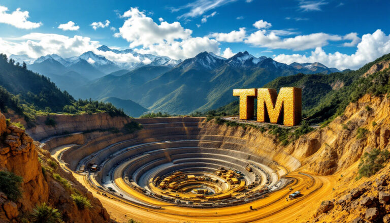 Titan Minerals Ltd-TTM-Trademark mining pit in mountainous landscape.