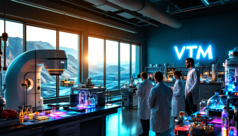 Victory Metals Ltd-VTM-Researchers in VTM lab with scenic view.