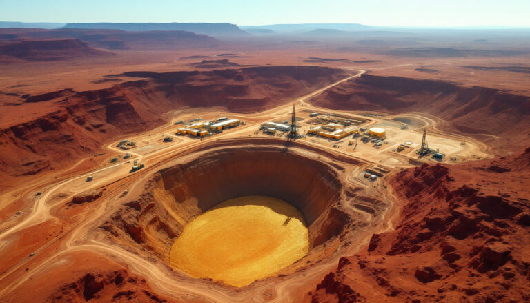 Panther Metals Ltd-PNT-Giant gold mine surrounded by desert.