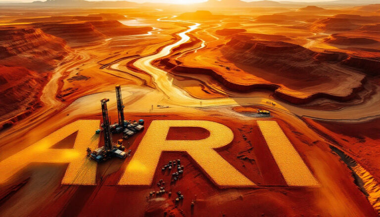 Arika Resources Ltd-ARI-ARI logo in a desert landscape.