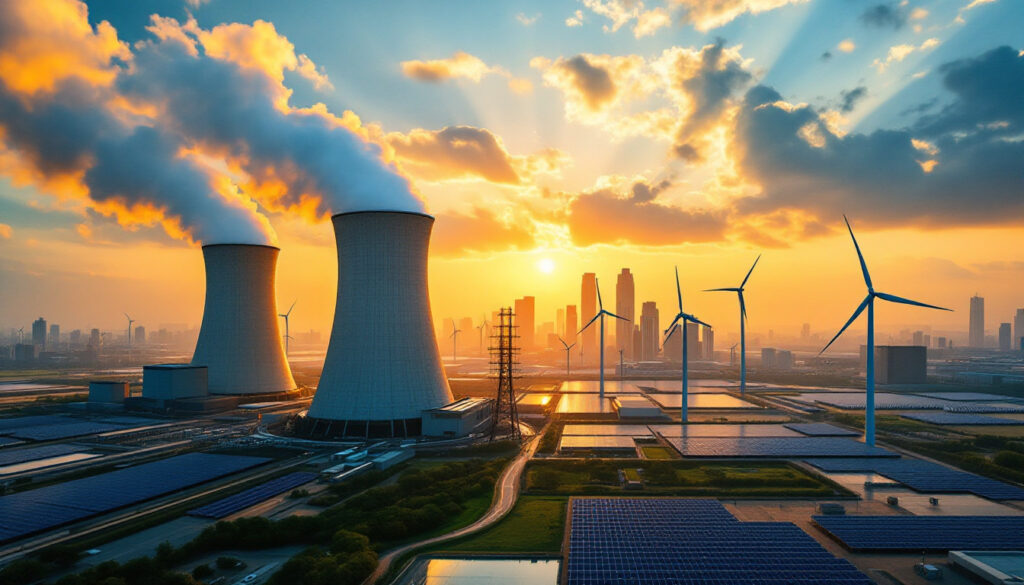 China to keep building coal plants, sunset scene.