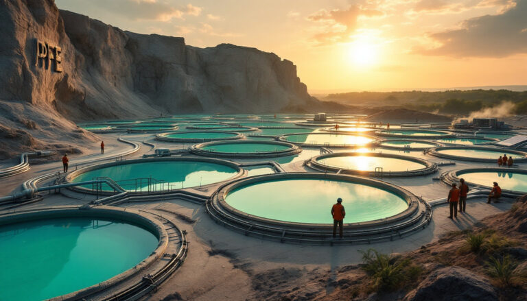 Pantera Lithium Ltd-PFE-Circular geothermal pools at sunrise.