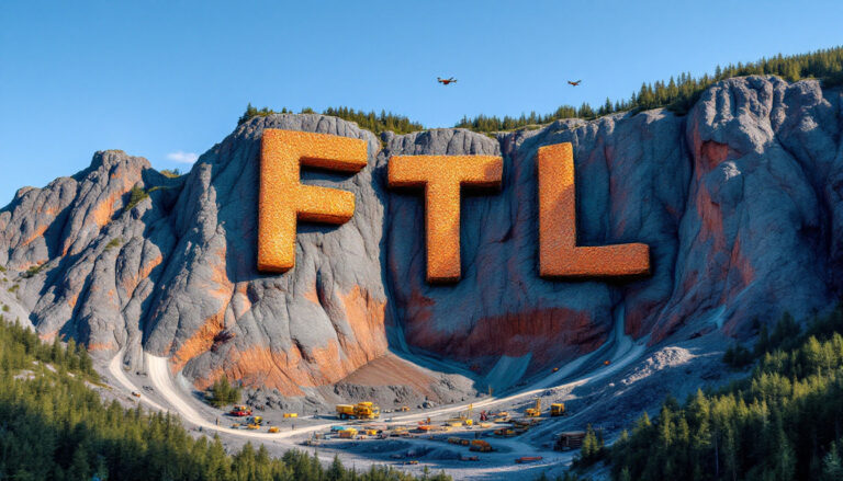 Firetail Resources Ltd-FTL-FTL carved into rocky mountainside.
