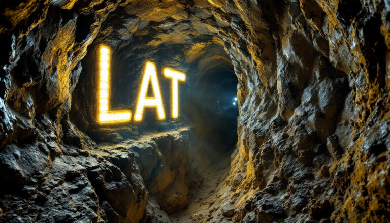 Latitude 66 Ltd-LAT-Illuminated Letters in Rocky Tunnel Passage