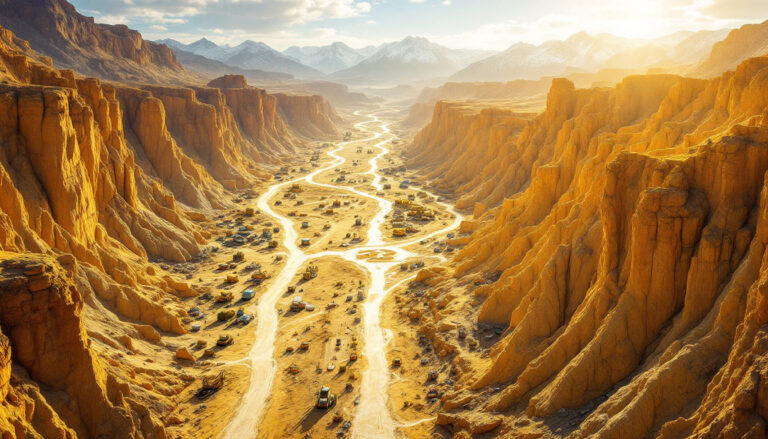 Piche Resources Ltd-PR2-Stunning canyons with winding sandy path.