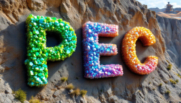 Perpetual Resources Ltd-PEC-PEC letters embellished with colorful gems.