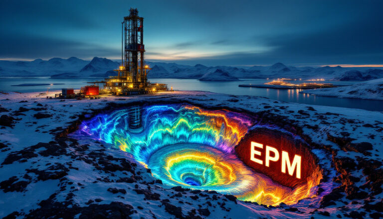 Eclipse Metals Ltd-EPM-EPM illuminates vibrant arctic drilling site.