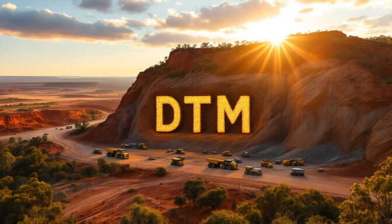 Dart Mining NL-DTM-DTM letters on scenic mining landscape.