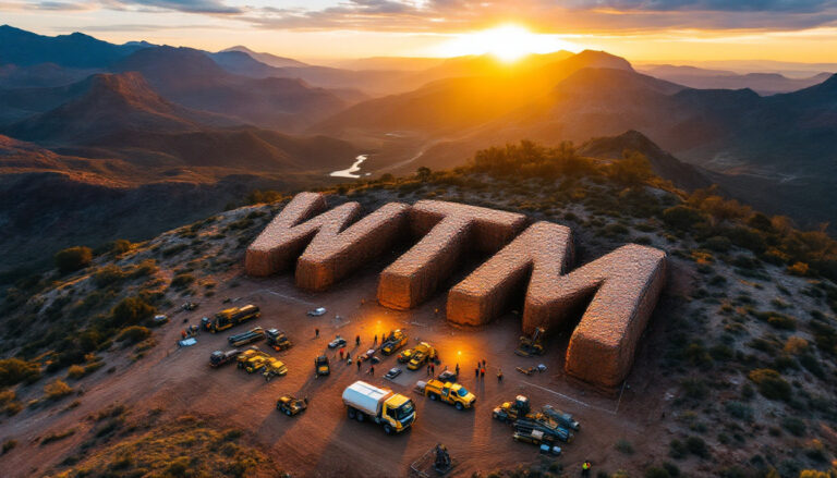 Waratah Minerals Ltd-WTM-WTM logo on scenic mountainous terrain.
