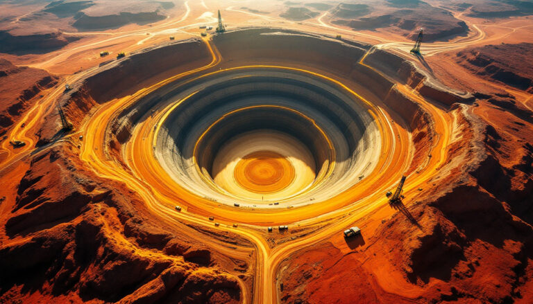 Patronus Resources Ltd-PTN-Aerial view of vast mining pit.