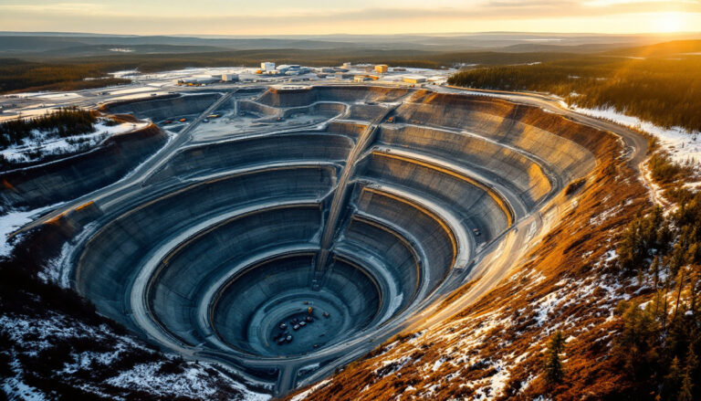 CYGNUS Metals Ltd-CY5-Open-pit mine at sunset, panoramic view.