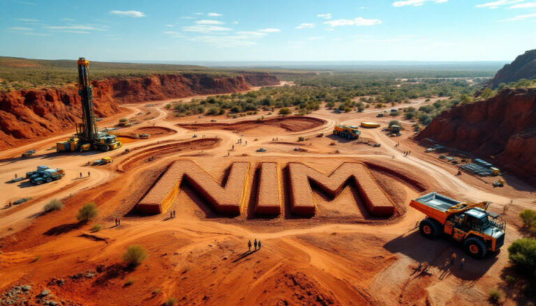 Nimy Resources Ltd-NIM-NIM letters carved in desert landscape.