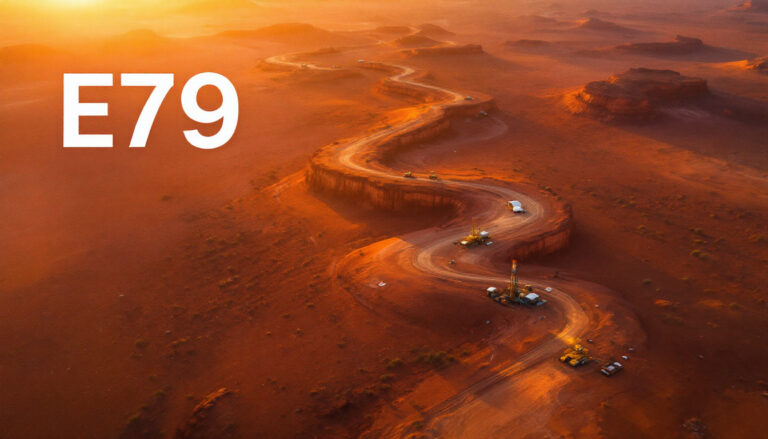 E79 Gold Mines Ltd-E79-E79 highway winding through desert landscape.