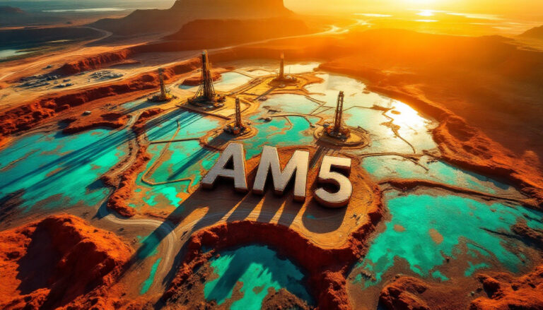 Antares Metals Ltd-AM5-AM5 in scenic desert landscape at sunset.