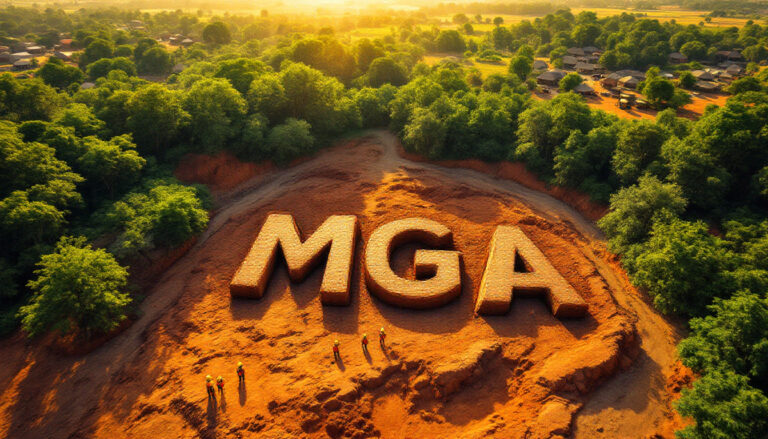 Metalsgrove Mining Ltd-MGA-MGA letters carved into the earth.