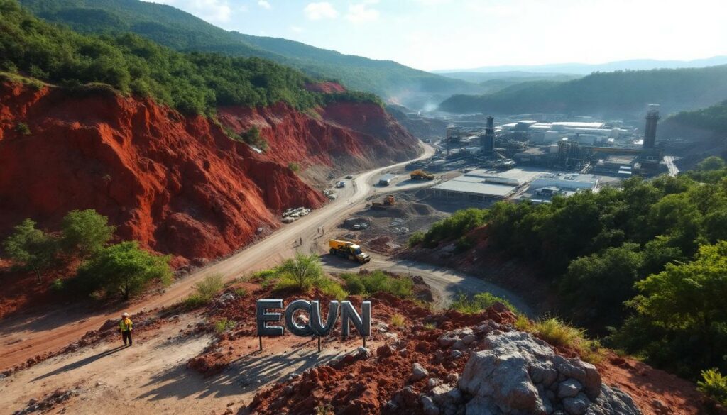 Equinox Resources Ltd-EQN-Mining facility surrounded by vibrant red cliffs.