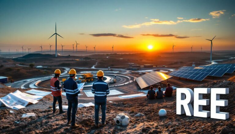 RAREX Ltd-REE-Renewable energy site with sunrise scenery.