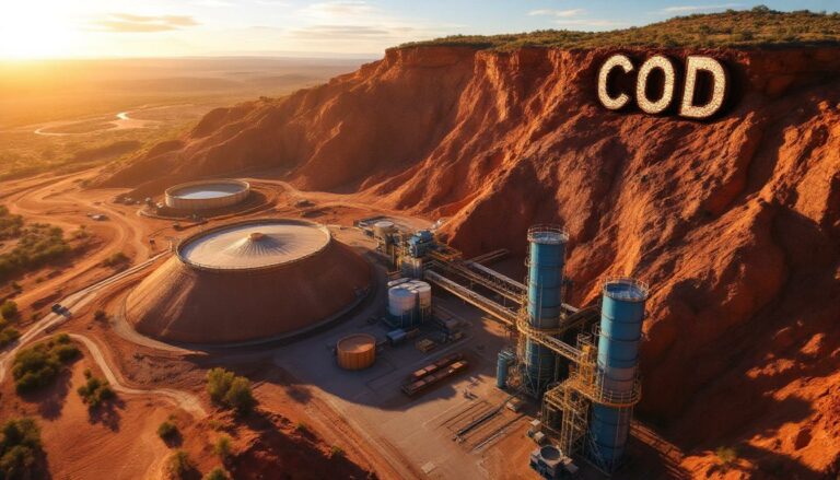 Coda Minerals Ltd-COD-Mining facility nestled in red desert landscape.