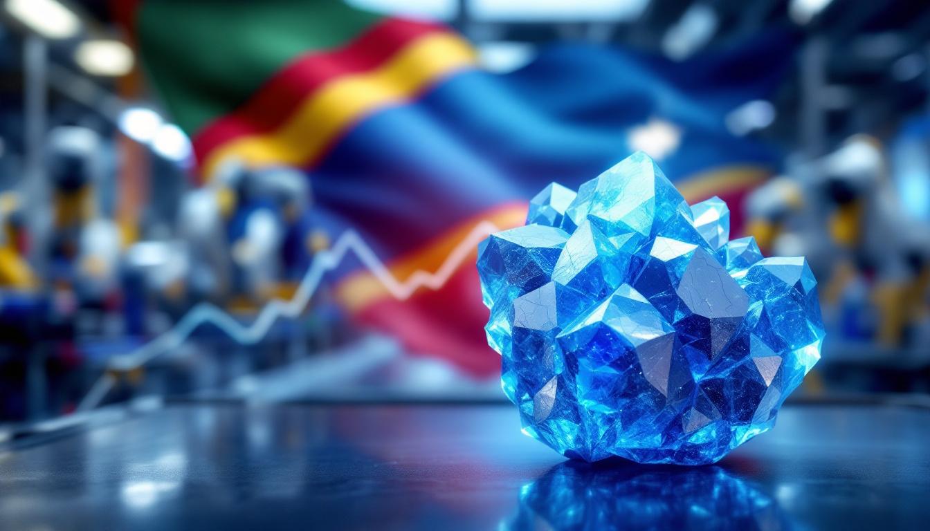 Refined cobalt price surge with crystals.