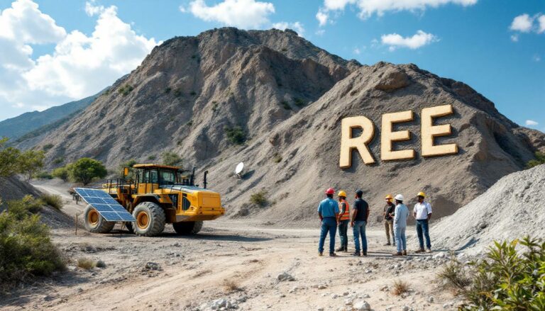 RAREX Ltd-REE-Mining scene with REE on hillside