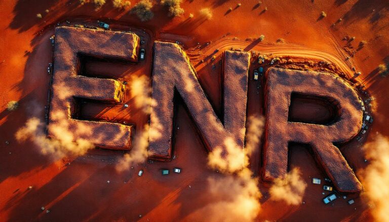 Encounter Resources Ltd-ENR-ENR letters carved into red desert.