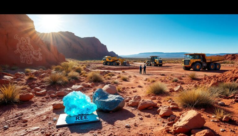 RAREX Ltd-REE-Rare Earth Element mining site in desert.