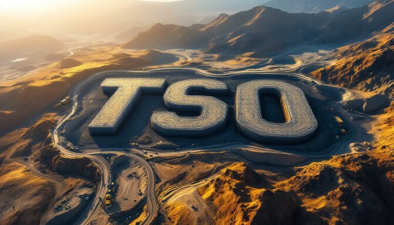 Tesoro Gold Ltd-TSO-Massive TSO letters carved into mountains.