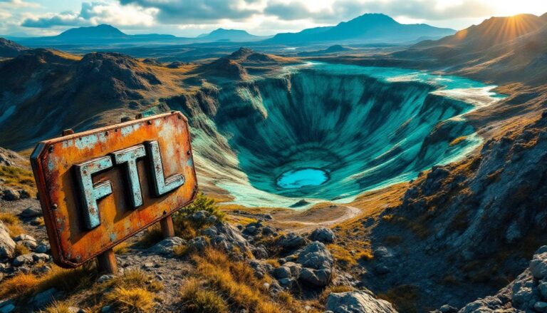 Firetail Resources Ltd-FTL-FTL sign overlooking a picturesque crater.