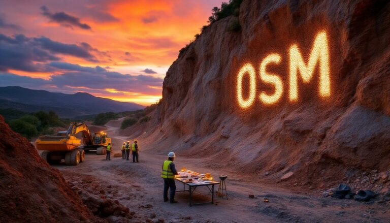 Osmond Resources Ltd-OSM-Construction site with "OSM" rock art.