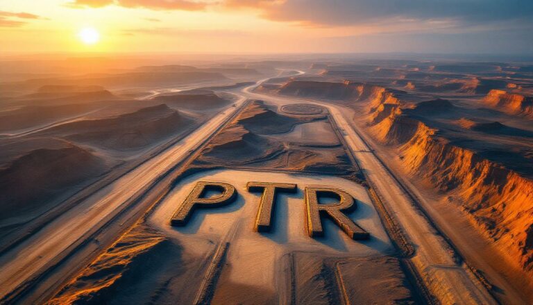 Petratherm Ltd-PTR-Desert landscape at sunset with "PTR".