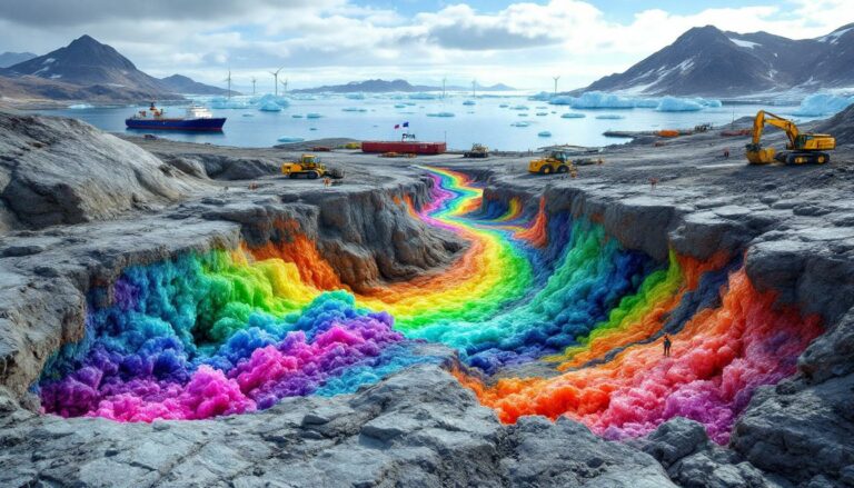 Eclipse Metals Ltd-EPM-Colorful glacier featuring vibrant, rainbow hues.