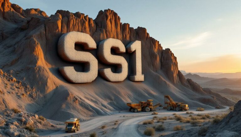 Sun Silver Ltd-SS1-SS1 carved into rocky desert landscape.