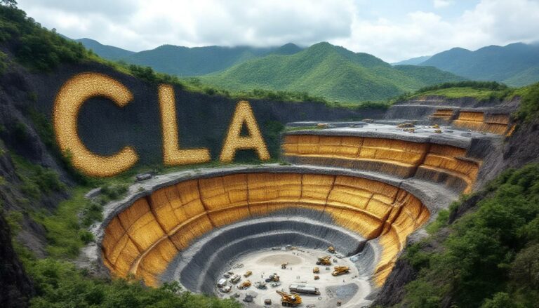 Celsius Resources Ltd-CLA-CLA landscape with a tiered quarry.